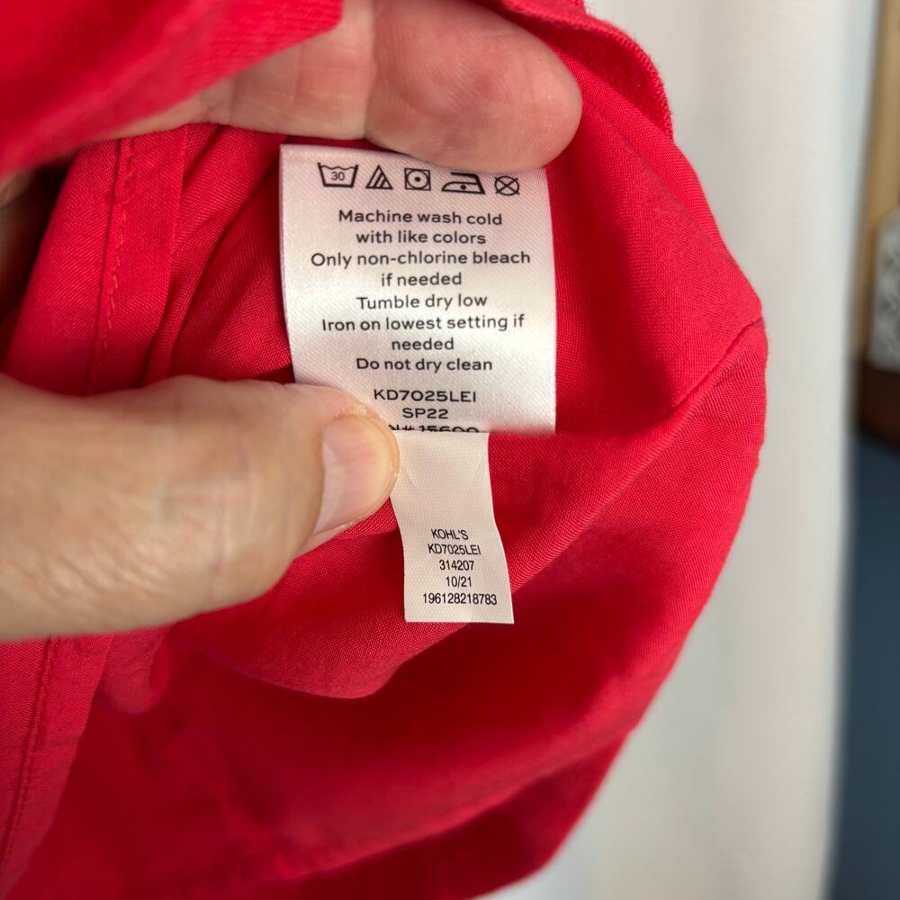 Nwt Draper James Rsvp Linen Blend Red Midi Dress … - image 3